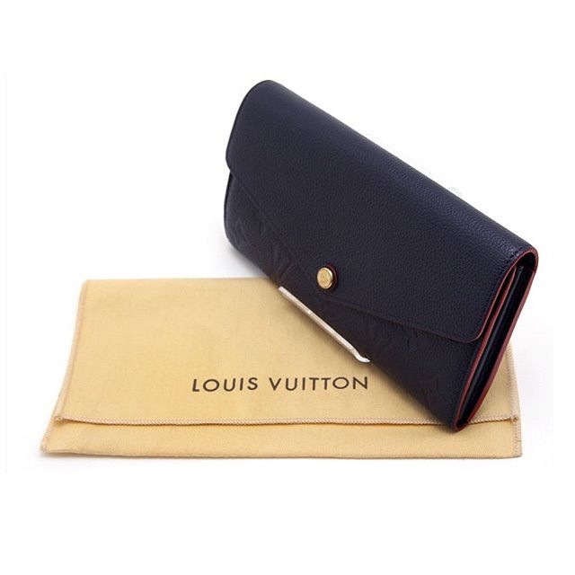 中古良品】ルイヴィトン 長財布 ポルトフォイユ・サラ モノグラム アンプラント M62125 マリーヌルージュ LOUIS VUITTON スペイン製  ネイビー 紺 赤 レディース ブランド財布 - メルカリ