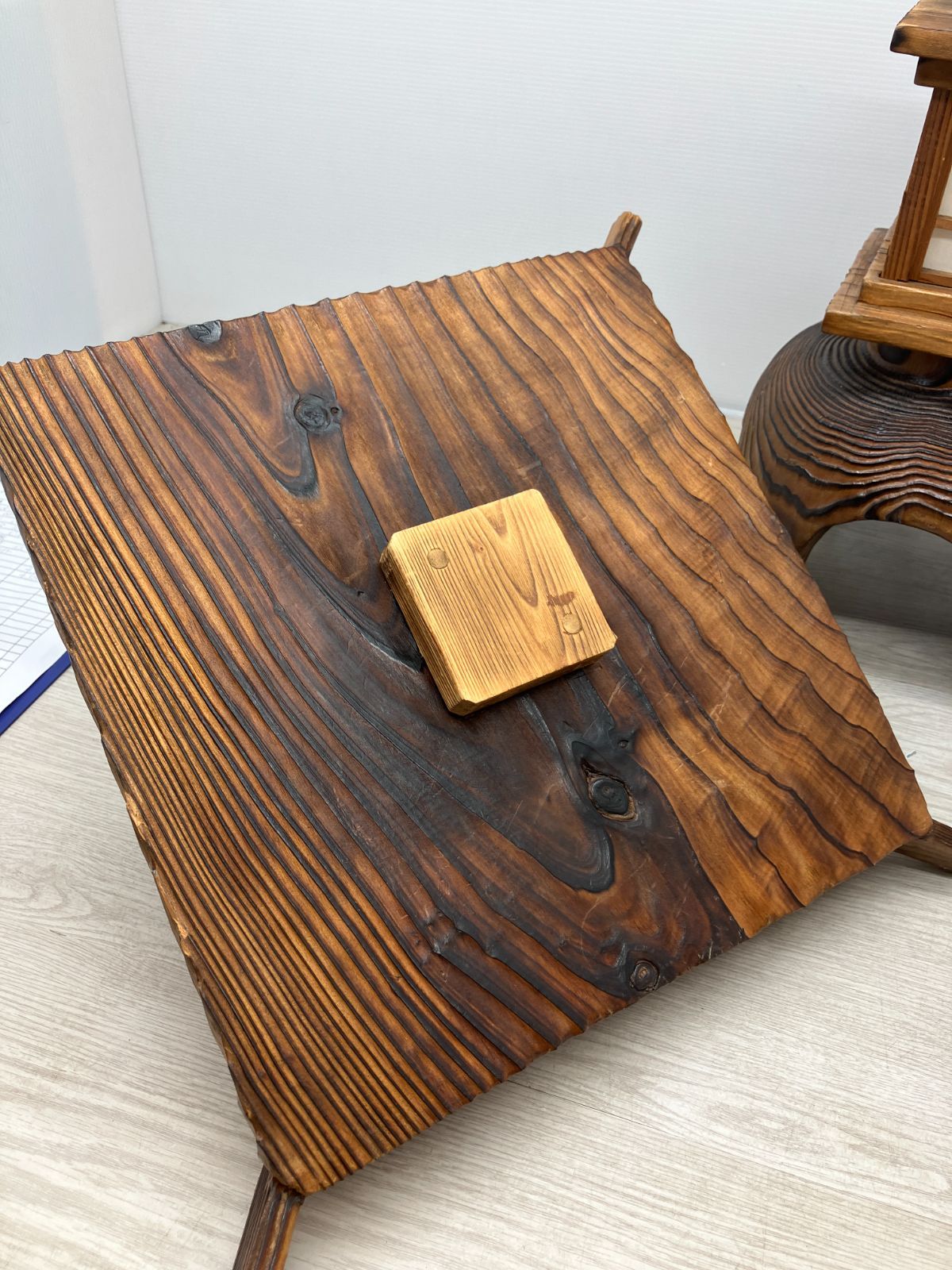 和モダン 木製灯篭ランプ