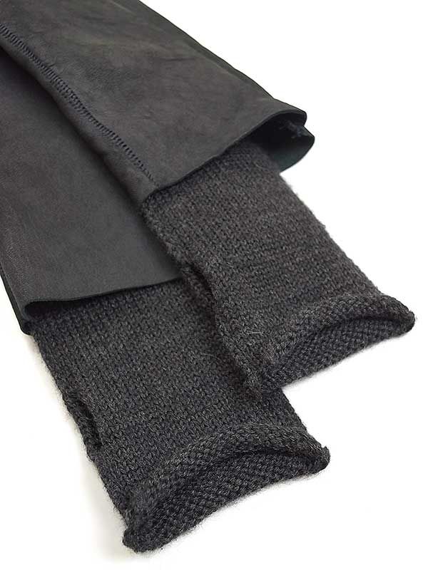 ISAAC SELLAM アイザックセラム ニットコンビラムレザーハイネック  