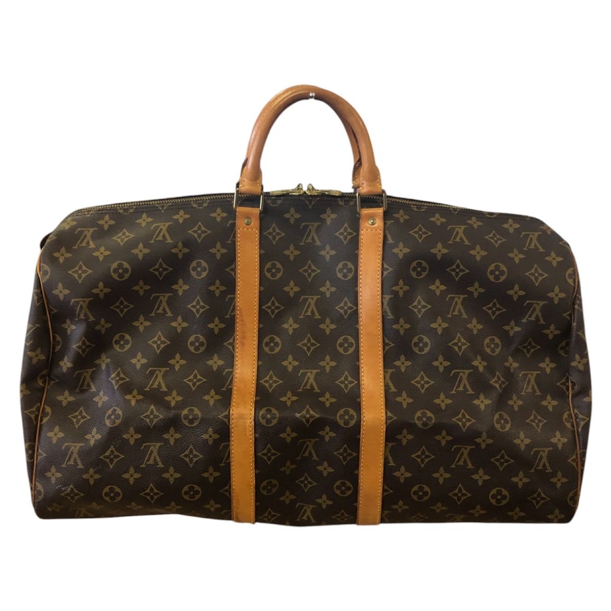 Louis Vuitton ボストンバッグ 大容量 ダークブラウン モノグラム ルイヴィトン LOUIS VUITTON モノグラム キーポル55 ブラウン