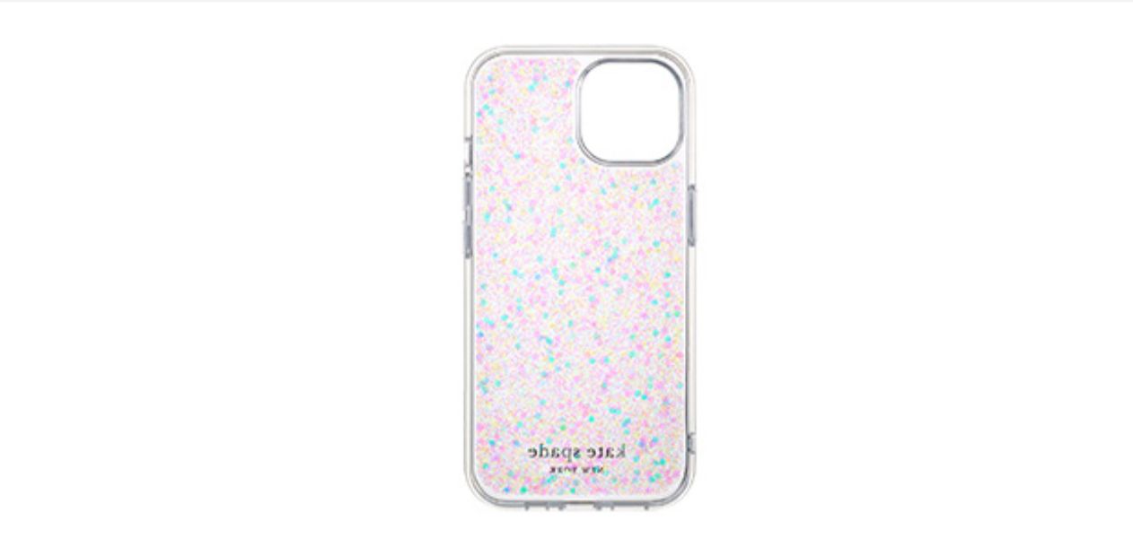 iPhone 15 用 kate spade（R）ハイブリッドカバー／Chunky Glitter Iridescent
