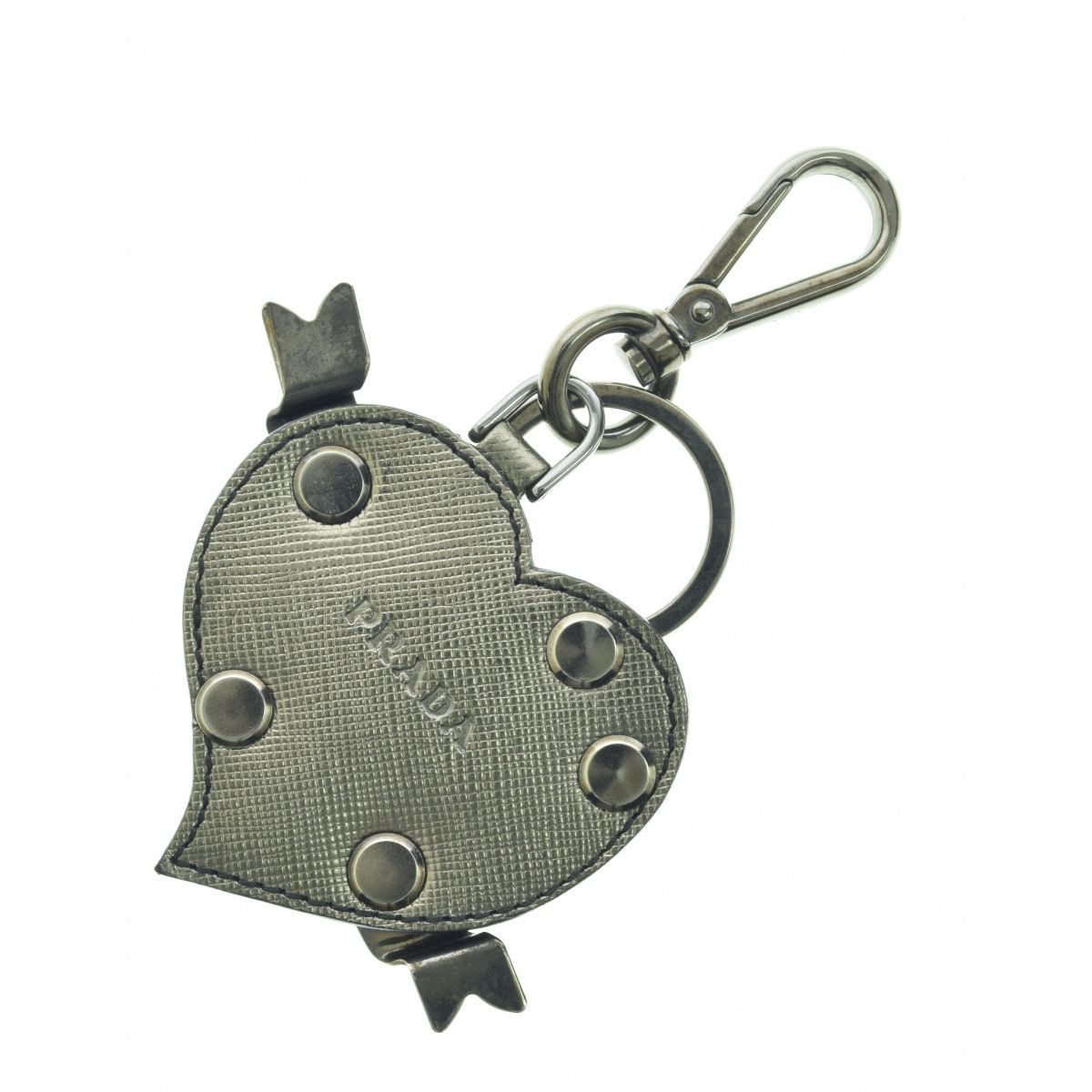 PRADA】SAFFIANO サフィアーノ ハート チャームキーホルダー - メルカリ