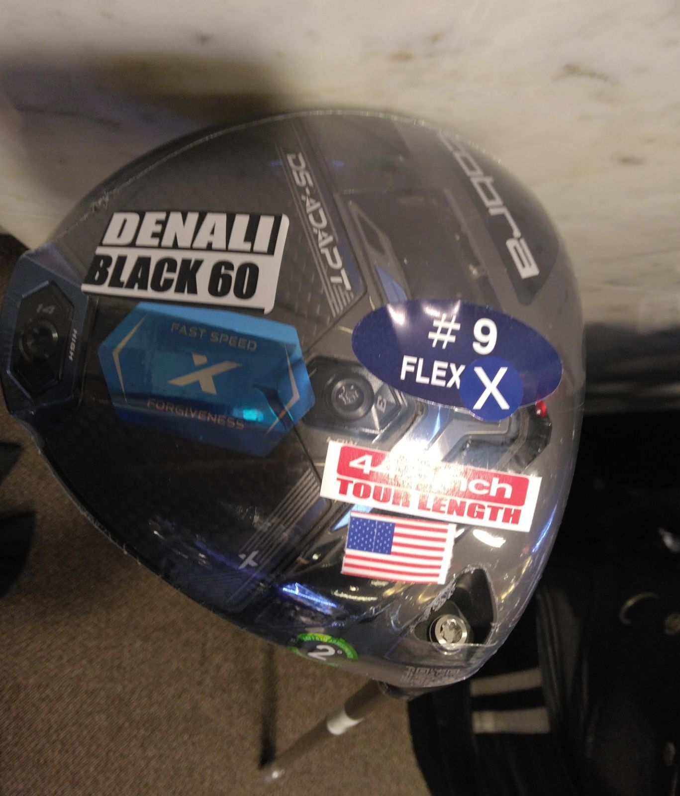 Dr USA直輸入品 コブラ 2025 DS-ADAPT X Driver ツアーレングス ドライバー 右用 9° Denali Black 60 X 新橋店