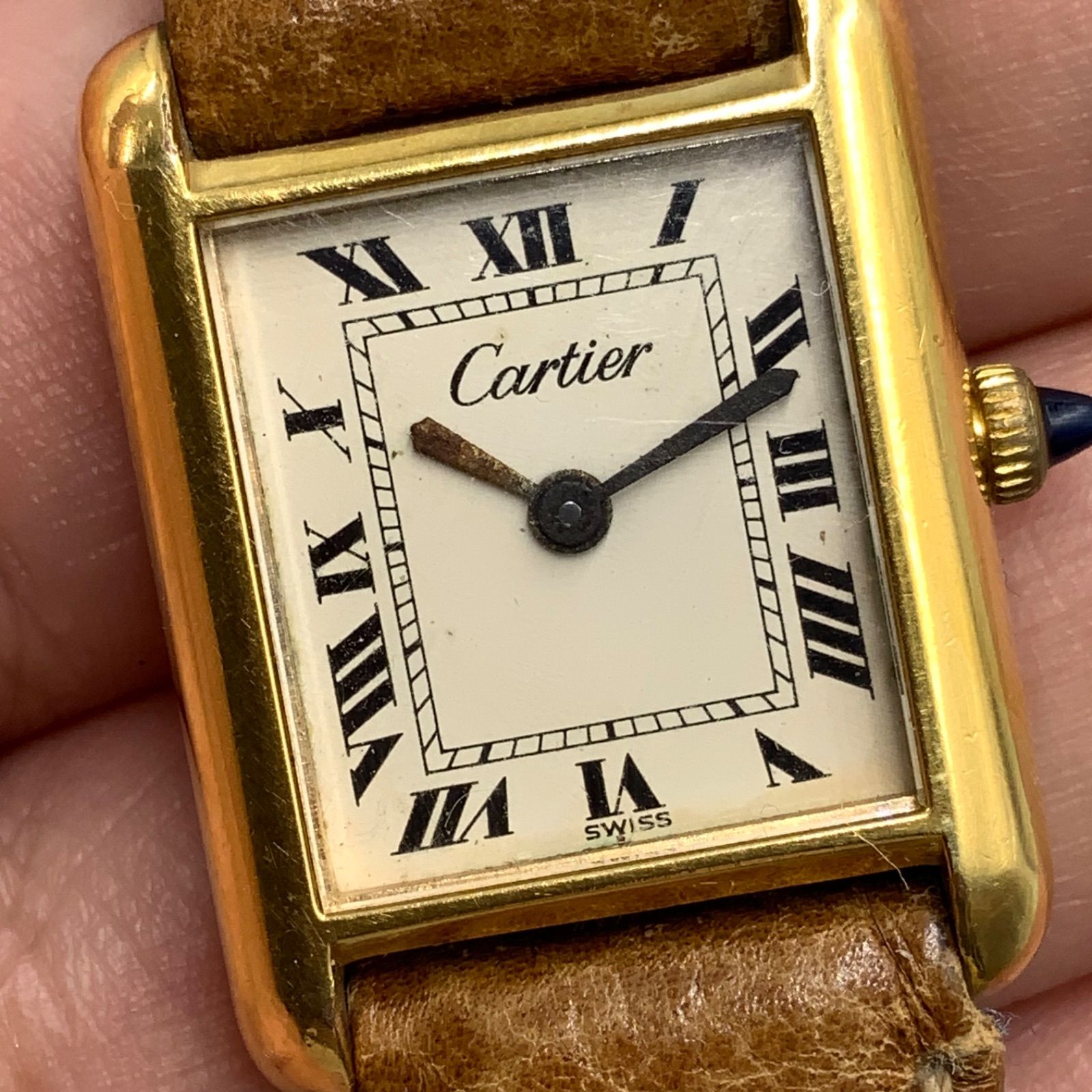 カルティエ　プレマストタンク　アンティーク　７０年代　18K金張り カルティエ プレマストタンク アンティーク 70年代 18K金張り - メルカリ