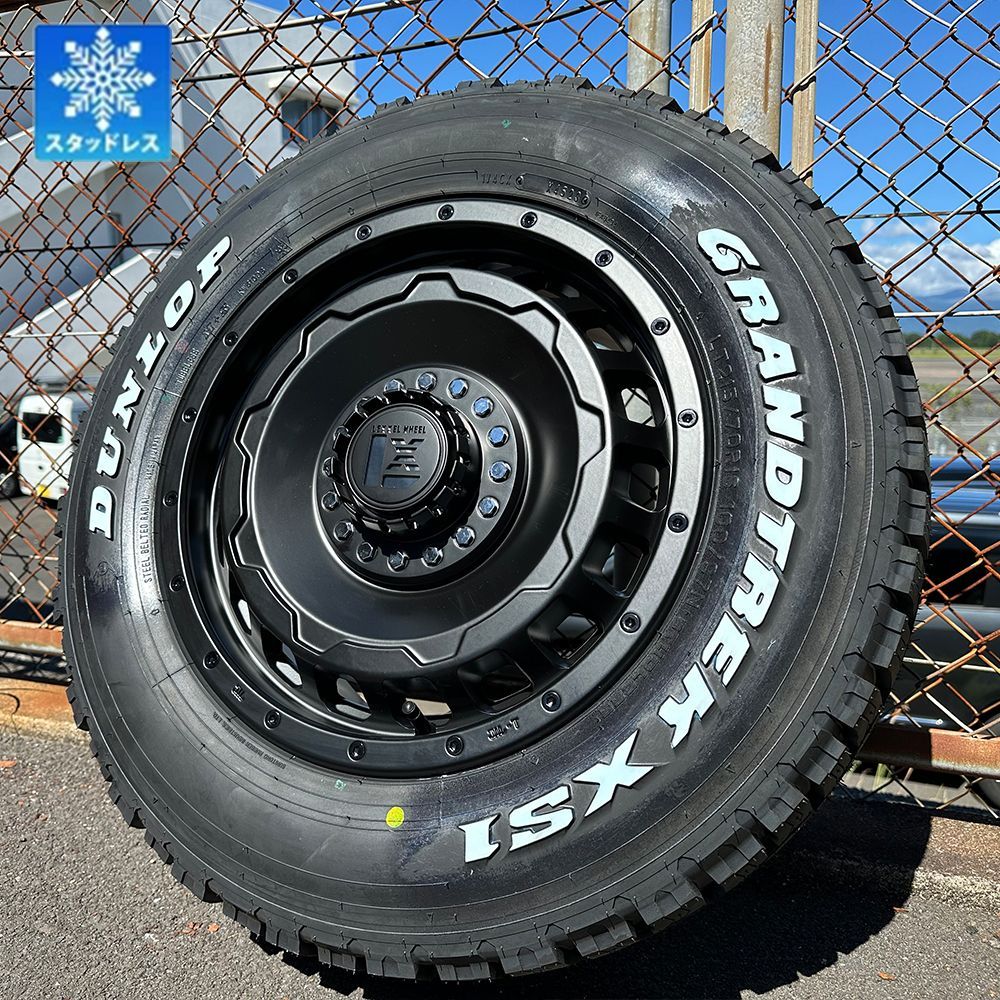 スタッドレス スズキ ジムニーシエラ JB74W タイヤホイールセット 16インチ ダンロップ グラントレック XS1 215/70R16 LT 100/97N ホワイトレター 4本セット