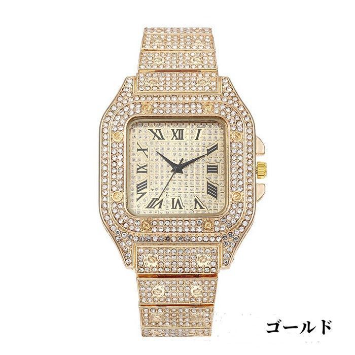 メンズ 腕時計 クォーツ腕時計 四角形 スクエア型 ローマ数字