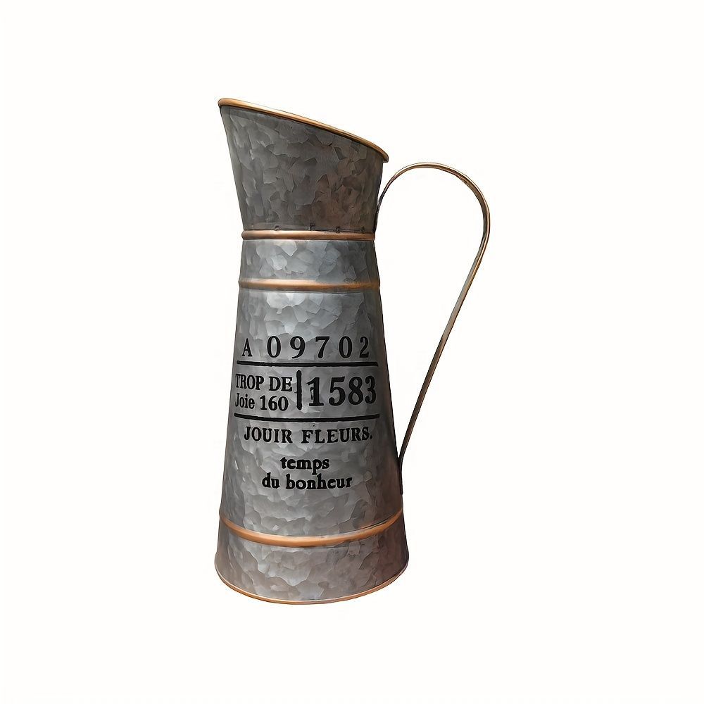  フラワーポット 金属製 耐久性 じょうろ 水差し おしゃれ ヴィンテージ レトロ アメリカン シック 植物 室内 屋外 じょうろ 水やり 散水 水栓 水周り