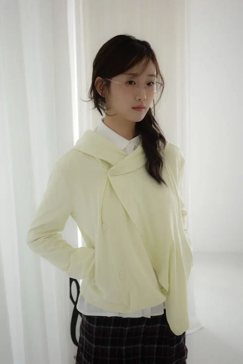 イン アンド ヤン イン ハーモニー Hoodie cardigan lemon フード カーディガン レモン