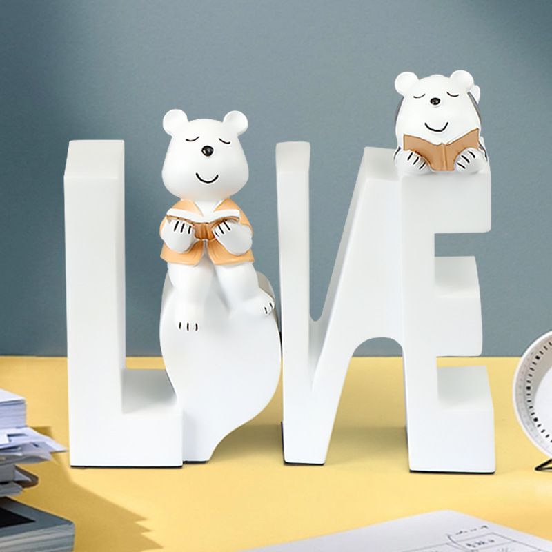 本 クマ 熊 親子 置物 小物置き 愛 ラブ LOVE Love シンプル