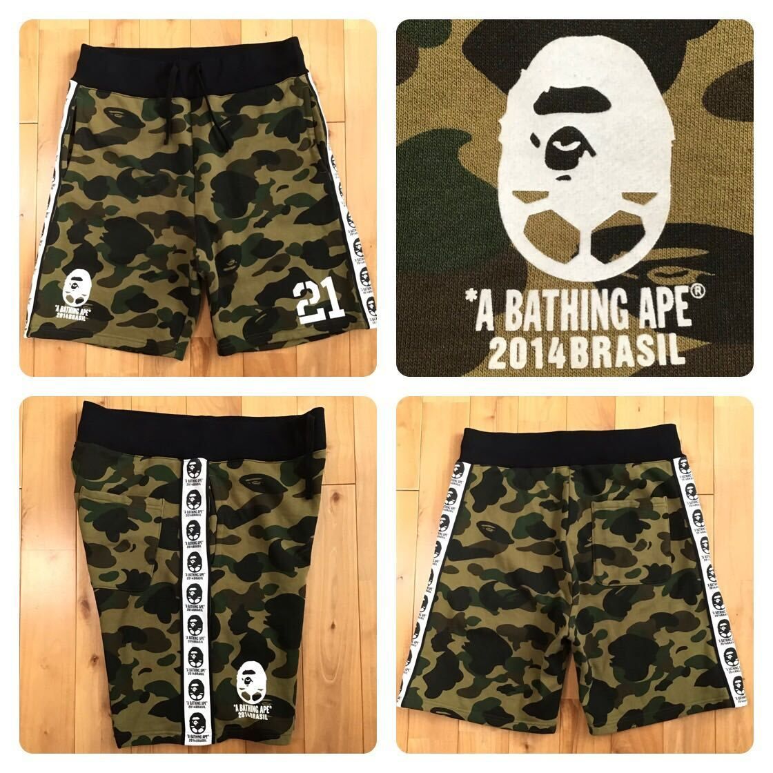 2014年 FIFA ブラジル ワールドカップ BAPE 1st camo スウェット ハーフパンツ Lサイズ a bathing ape sweat  shorts エイプ ベイプ - メルカリ