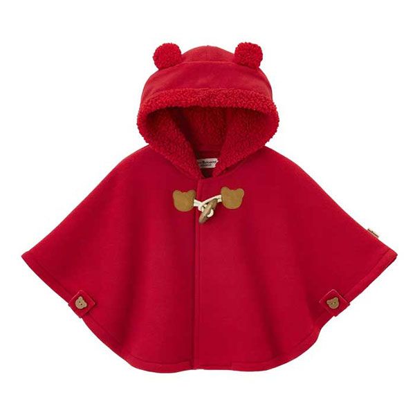 ミキハウス正規販売店|ミキハウス ホットビスケッツ mikihouse マント フリー フリー 70-90cm 赤 02