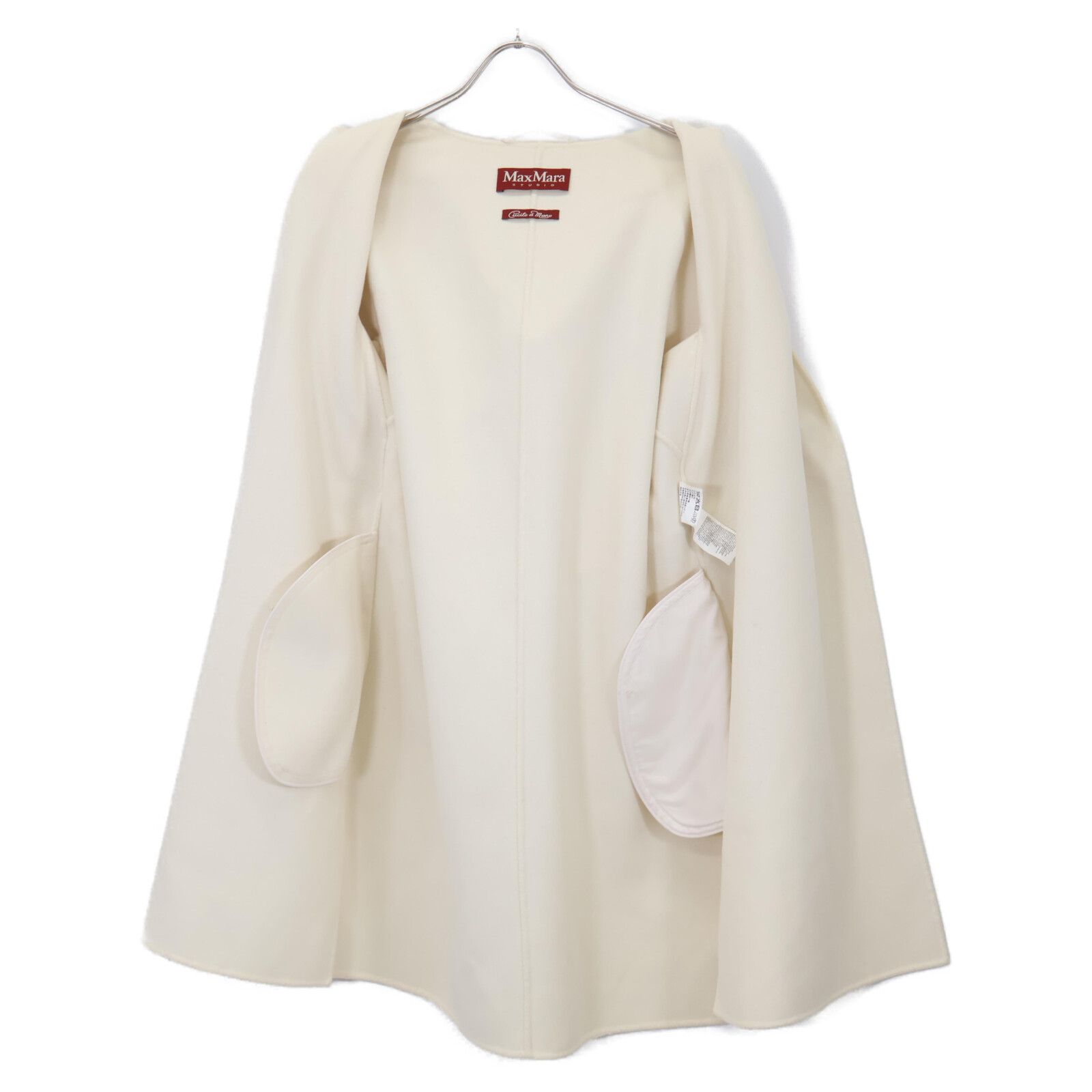 MAXMARA STUDIO マックスマーラスタジオ ｱｲﾎﾞﾘｰ ｳｰﾙｶｼﾐﾔ混 ｸﾁｰﾄｱﾏｰﾉ  