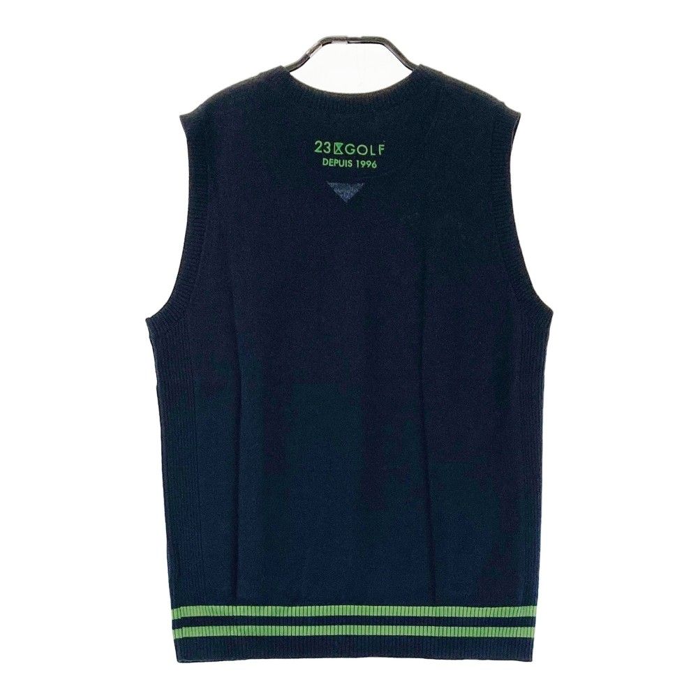 サイズ：M 23区GOLF ニジュウサンクゴルフ ニットベスト ネイビー系