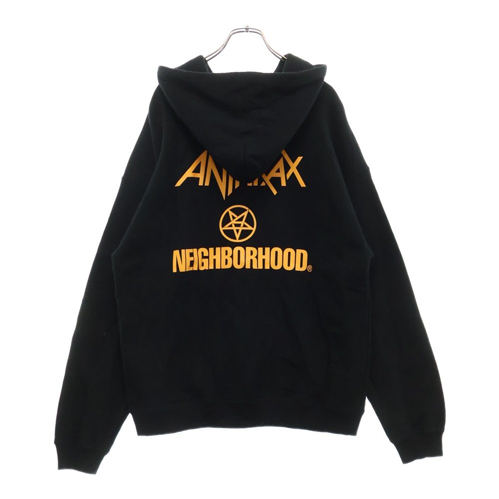 L 未使用品 23AW ネイバーフッド アンスラックス プリント パーカー NEIGHBORHOOD (ネイバーフッド) 23AW × ANTHRAX アンスラックス ロゴ