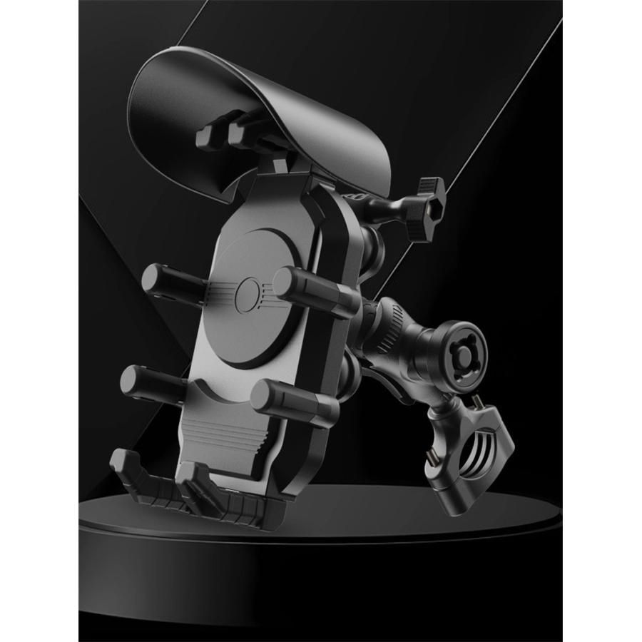 バイク スマホホルダー qi USB ワイヤレス充電 バイク用スマホホルダー 置くだけ 充電 QI USB 電源 振動吸収 マウント 対応 自転車用