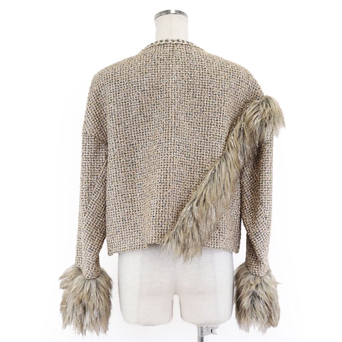 新品同様】シャネル ランウェイ着用 P71081 フェイクファー グリッター  