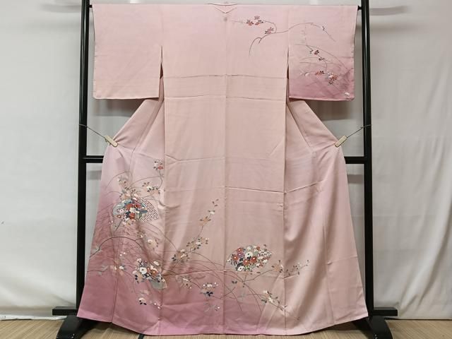 平和屋着物■訪問着　地紙御所解花文　暈し染め　金彩　逸品　未使用　BAAI2918hj 平和屋着物□訪問着 地紙花文 暈し染め 金彩 正絹 逸品