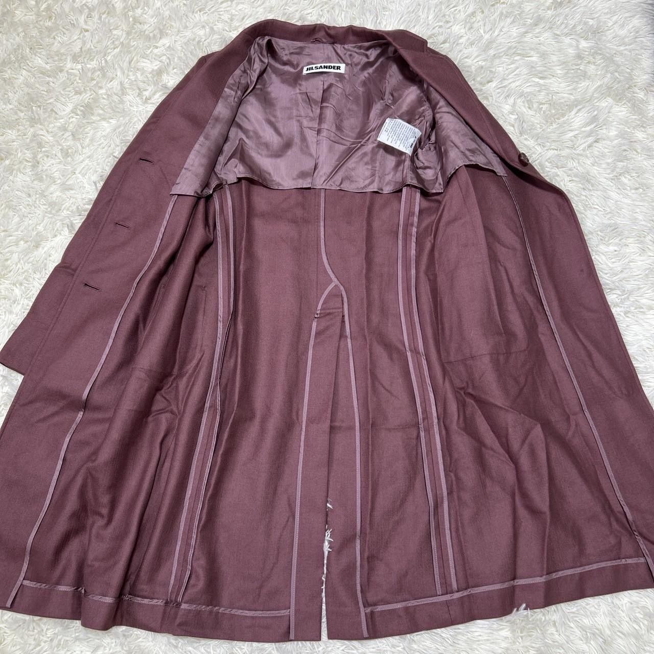 JIL SANDER ロングコート カシミヤ生地　シルク混　サイズ36 ピンク JIL SANDER ロングコート カシミヤ生地 シルク混 サイズ36 ピン