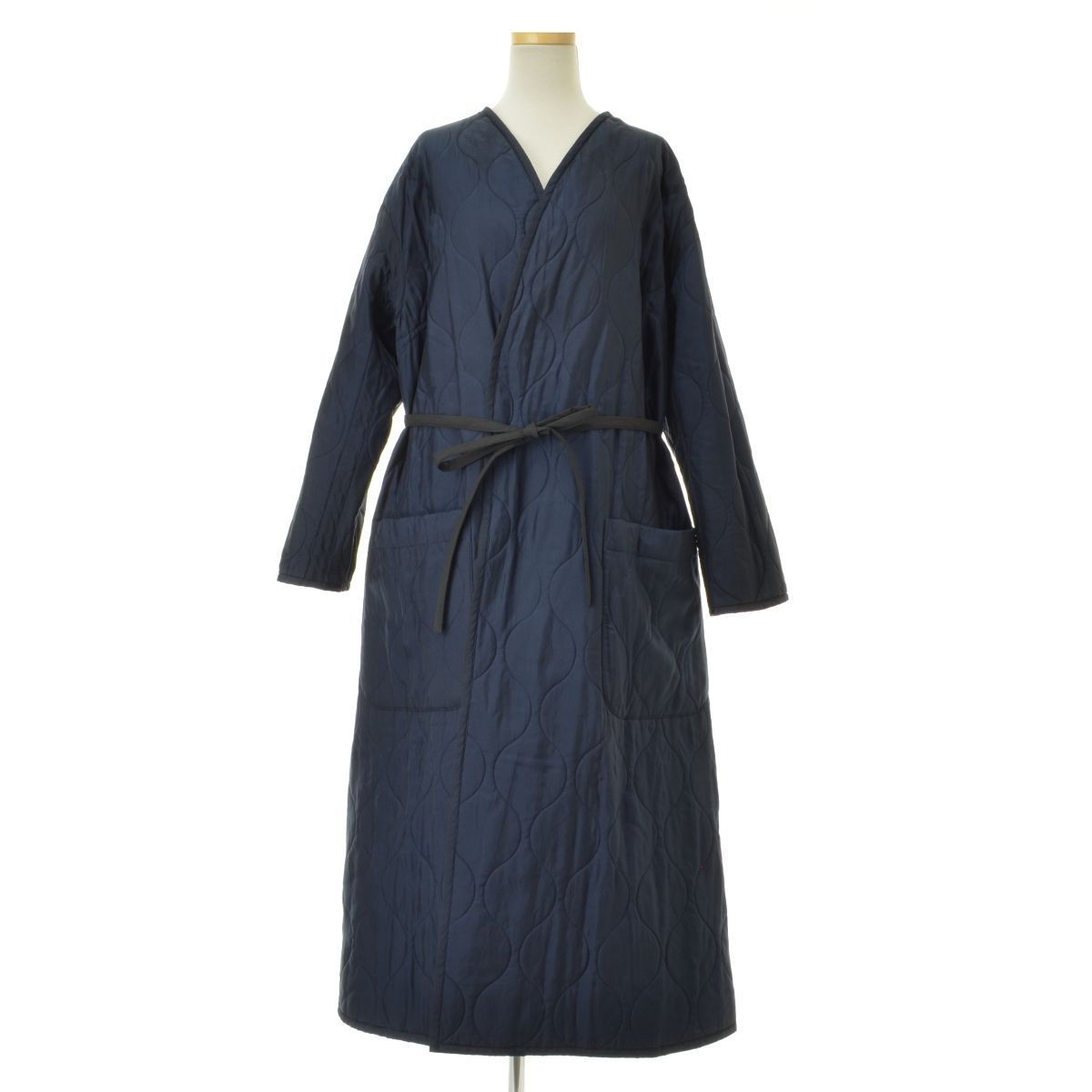 Plantation◇キルティングコート/リバーシブル/ウエスト紐/M