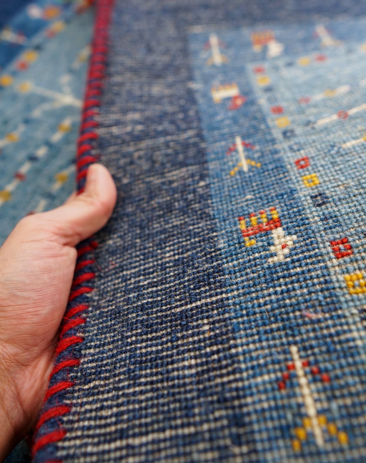 新規購入 手織りギャッベ】 96×68cm 【ペルシャ絨毯 ギャベ quality 