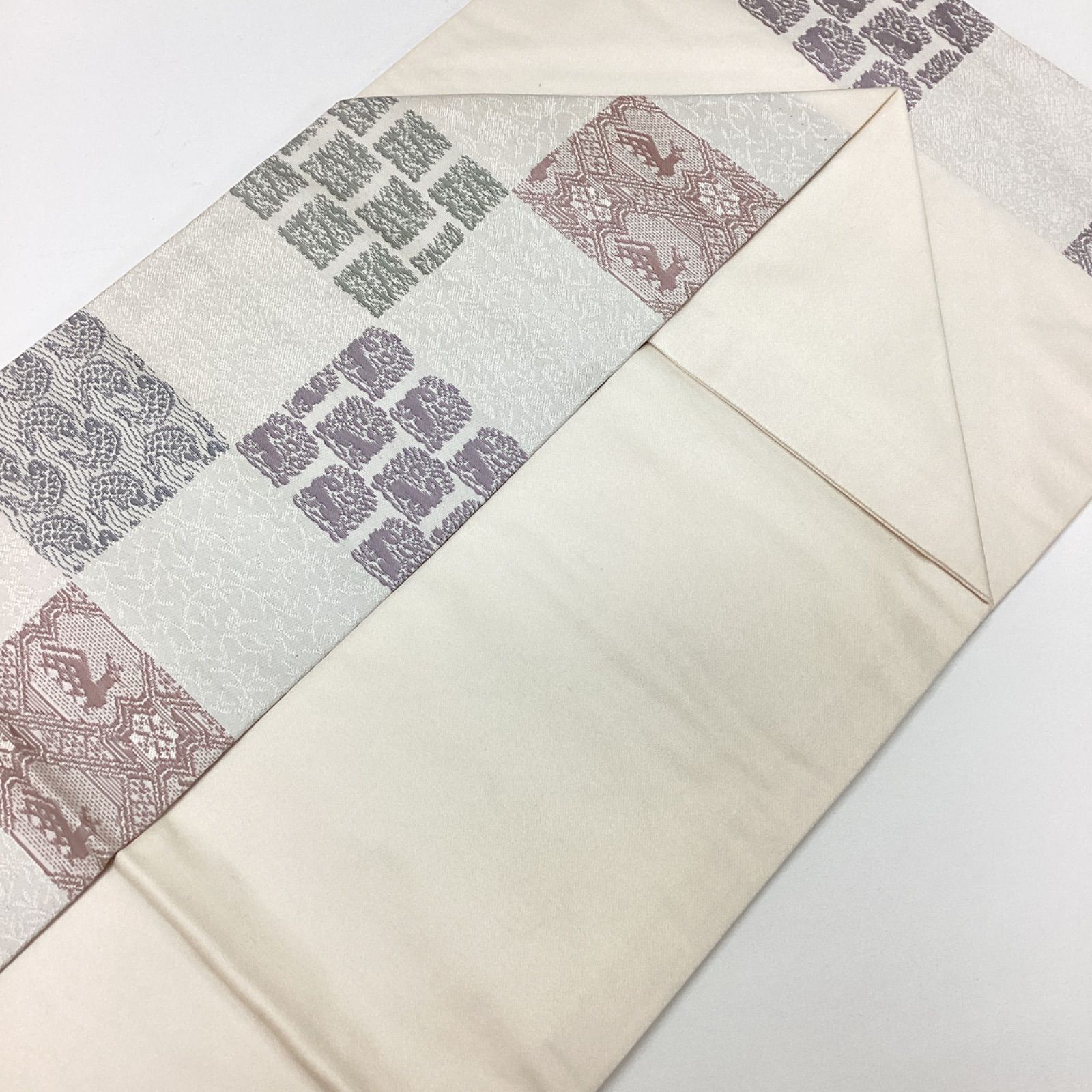 平和屋着物○九寸名古屋帯 作家物 伊勢型染 松皮菱