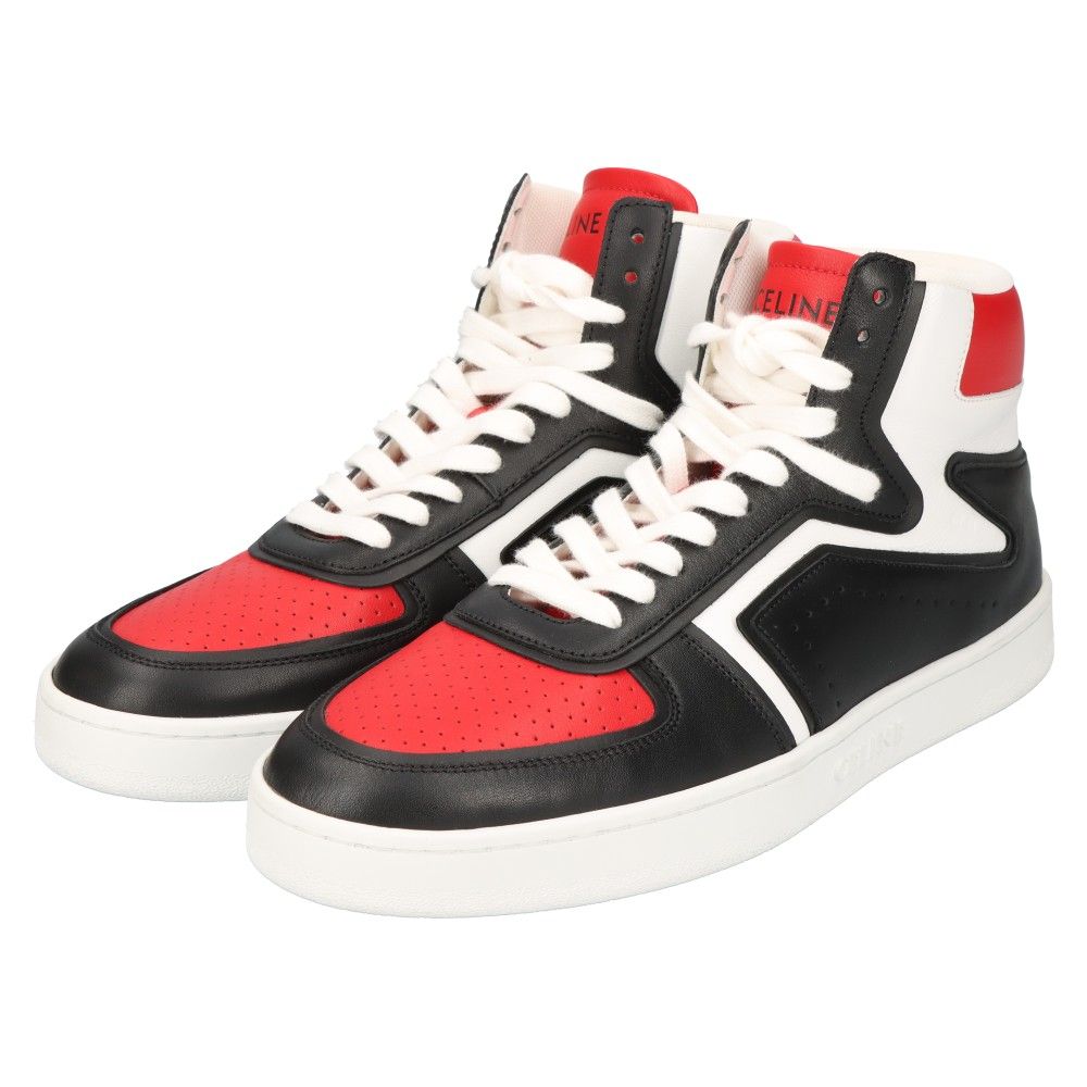 CELINE (セリーヌ) 21SS CT-01 ハイカットスニーカー レッド/ホワイト  