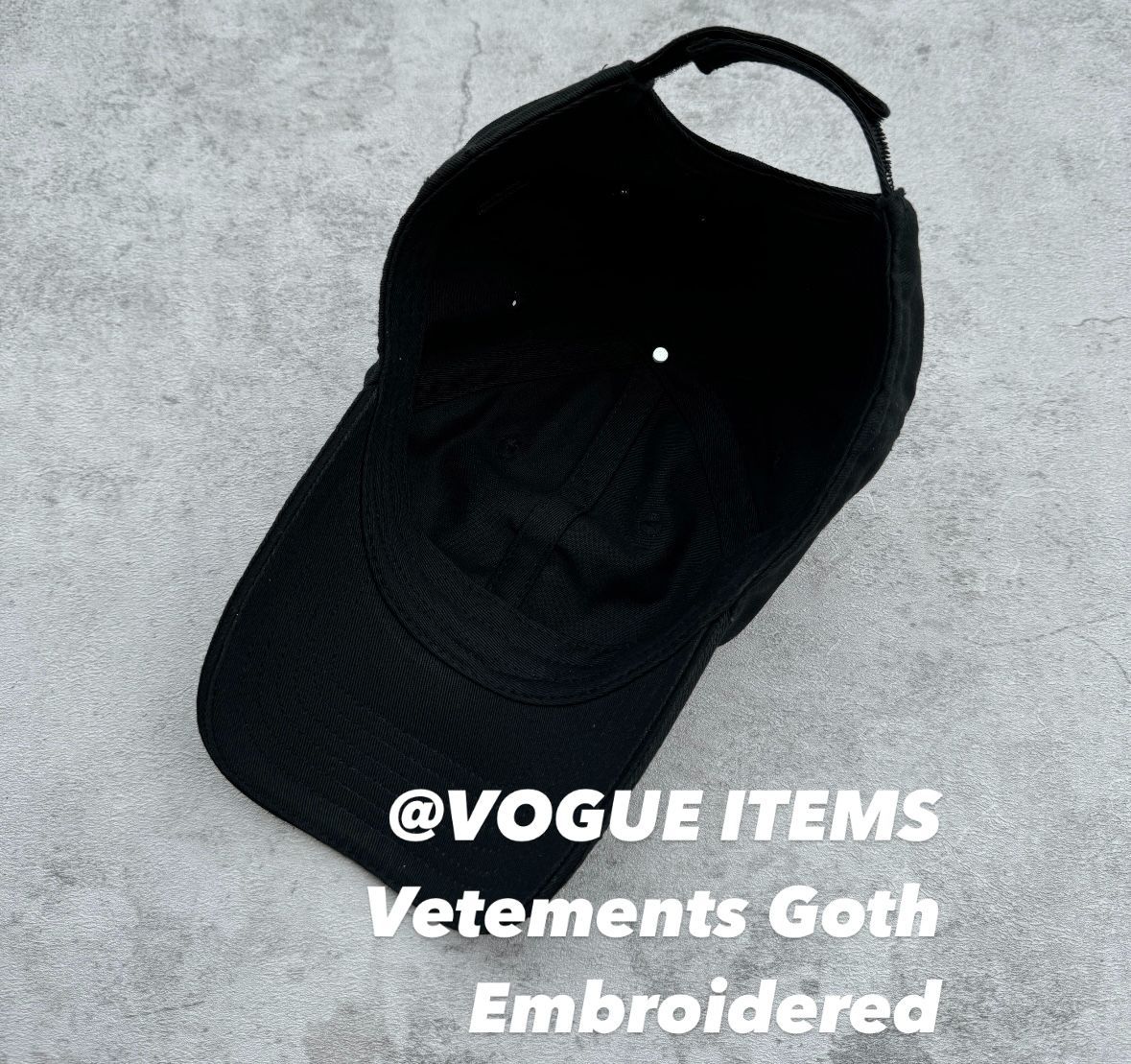 新品未使用 VETEMENTS 2020AW Black Goth Cap - メルカリ