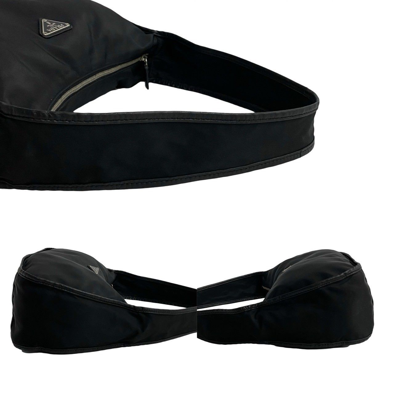 極 美品 希少品 カード付 PRADA プラダ ロゴ 金具 レザー ハンドバッグ