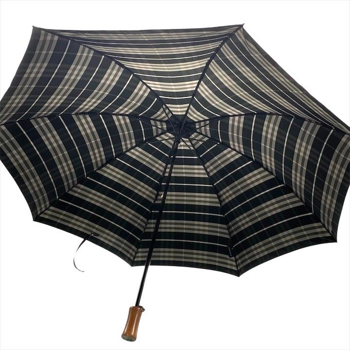 ☆新品☆ BURBERRY 裏地ノバチェック　傘　雨傘　光沢グレー 良品 BURBERRY バーバリー ノバチェック 折り畳み傘 雨傘 高級傘