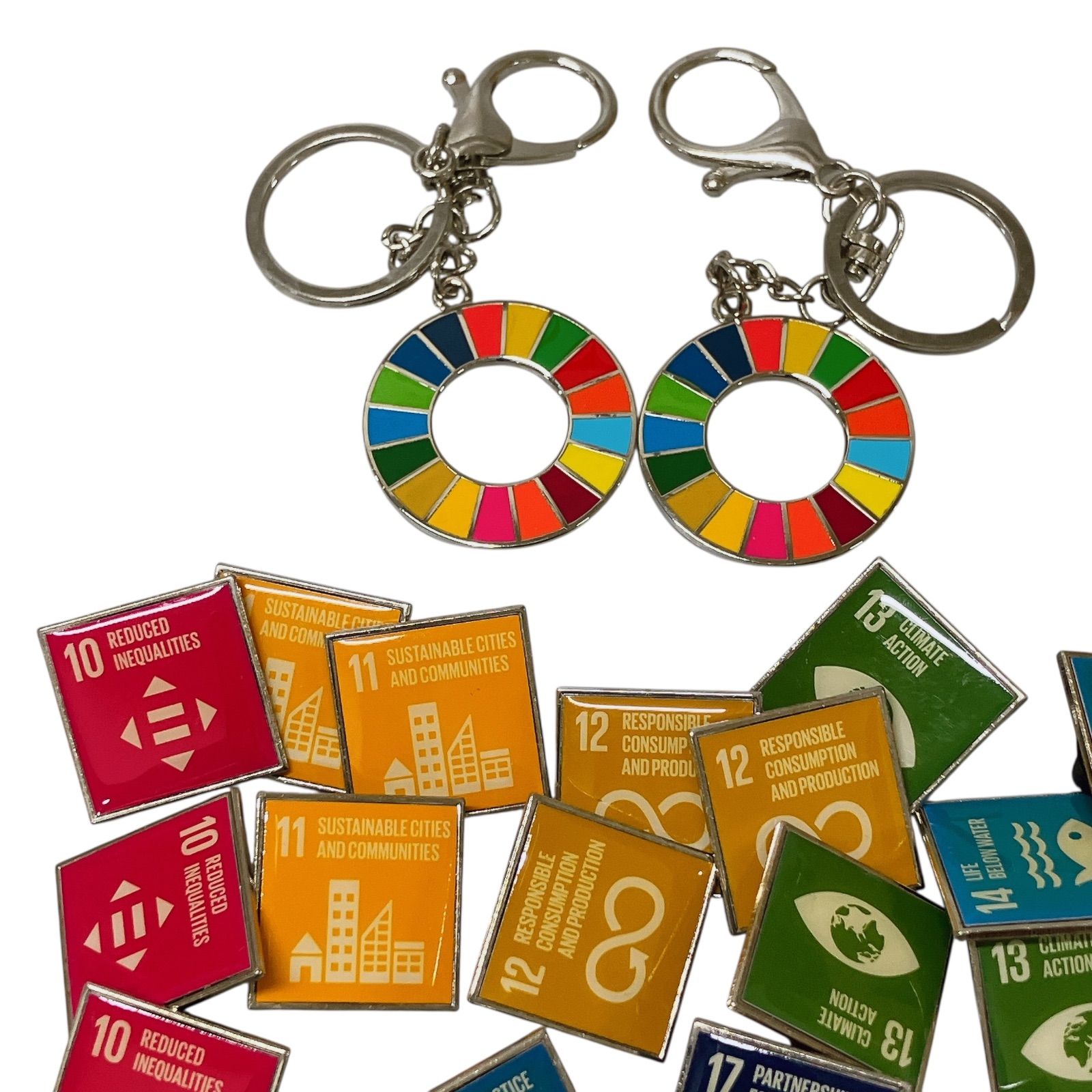 【10個セット】SDGs　キーホルダー　国連本部正規輸入品　ピンバッジ代替 maku-02.jpg