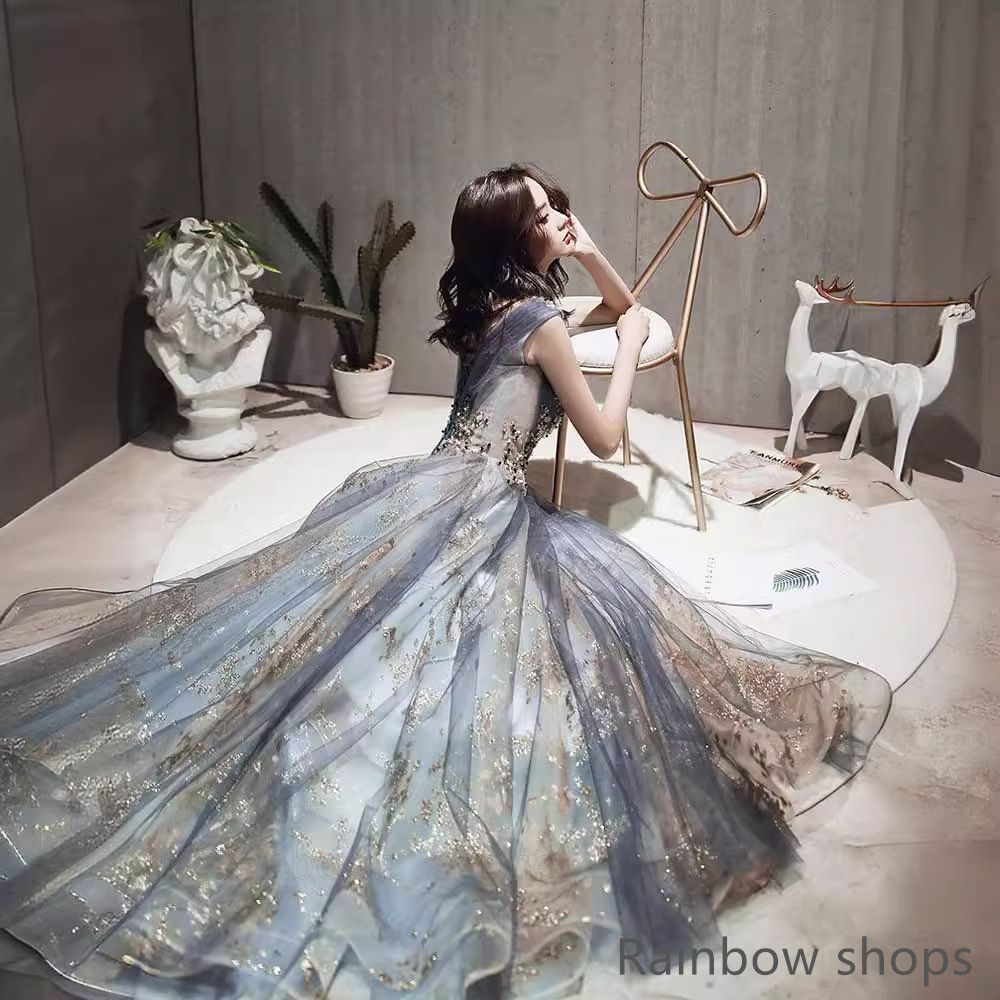 カラードレス Aラインドレス 演奏会 舞台 ロング 声 花嫁 衣装 大人ライン コンクール ピアノ発表会 コンサート フォーマル パーティードレス GRATTYサイズ有S?3XLお姫様ドレス ステージ衣装 ロングドレス 演奏