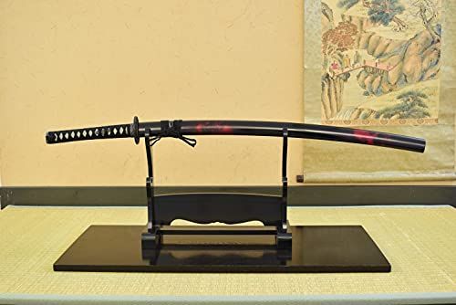 マーブル赤_大刀 しのびや 模造刀 マーブル 赤 大刀 刀 鞘 刀拭クロス 模造刀証明書セット