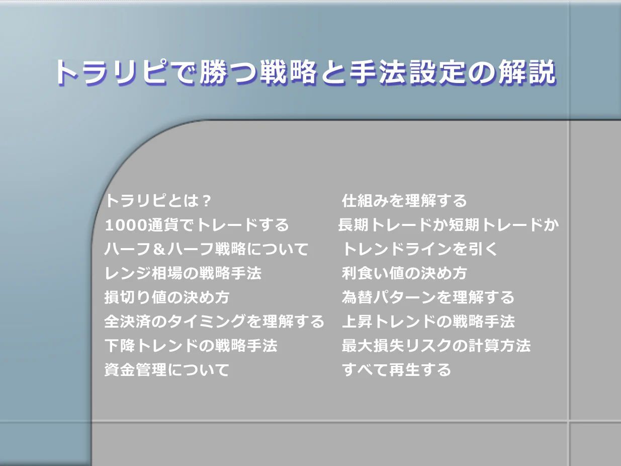 トラリピで勝つ戦略と手法設定の解説 - メルカリ