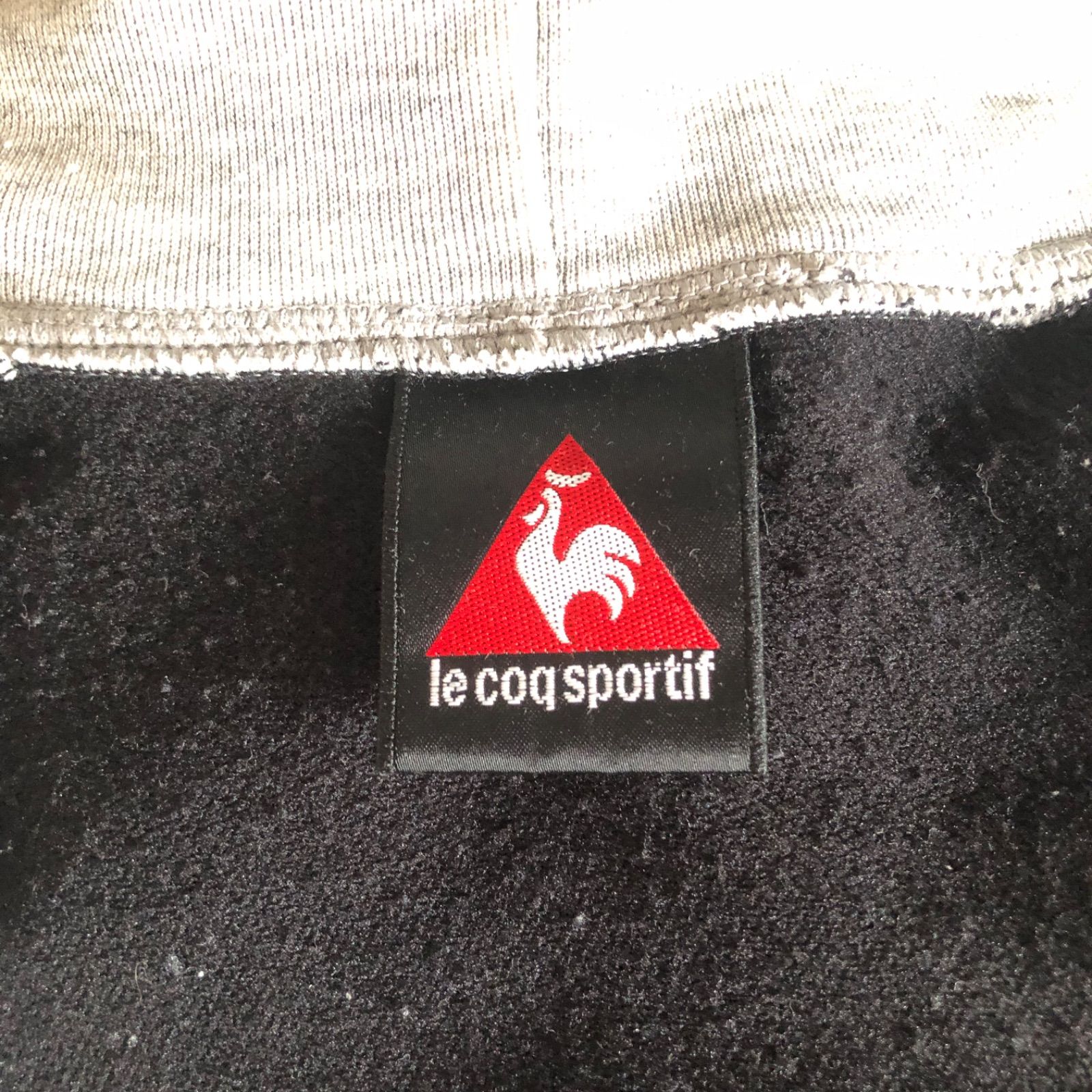 (^w^)b le coq sportif ルコックスポルティフ トップス ジップアップ スウェット トレーナー 普段着 ゴルフ テニス スポーツ ジャージ ルームウェア ランニング ウォーキング 切り替え柄 グレー ブラック メンズ サイズL