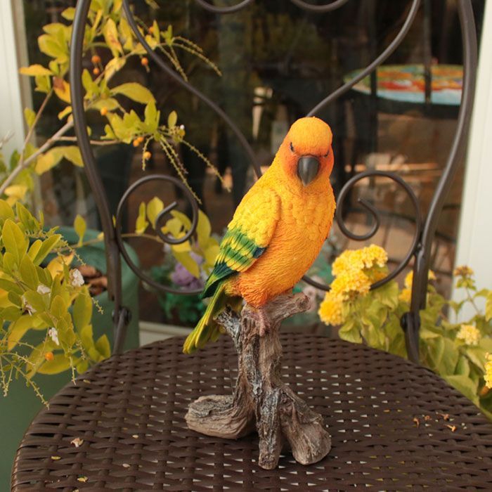 インコの置物 黄色 レジン製 イエロー 置物 オブジェ 小物 鳥 