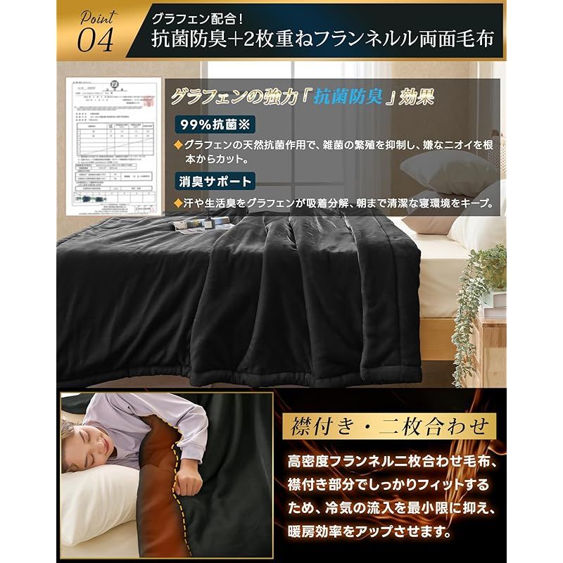 【爆安セール】 Fuwawa 毛布 冬 シングル 厚手 あったか 高密度フランネル ノーベル賞素材･グラフェン 6層構造 とろける肌触り 厚 アルミシート 上断熱 遠赤外線 吸湿発熱 ブランケット 二枚合わせ もうふ 高機能毛布 帝人TEIJIN中綿 抗菌･ 0