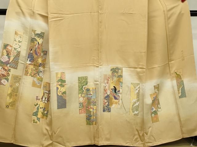 平和屋着物□豪華色留袖 作家物 寿光織 御所車人物花鳥文 暈し 平和屋着物□豪華色留袖 作家物 寿光織 御所車人物花鳥文 暈し