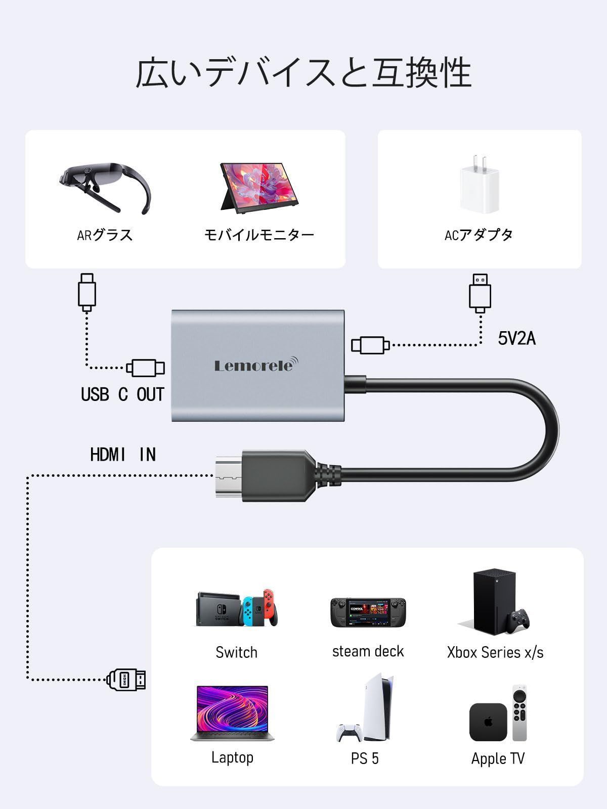 新着商品】交換アダプター 4K@60Hz Xreal hub/VITURE C One ARスマートグラス モニター拡張 変換アダプターHDMI  USB 交換 Adapter ARグラス Xreal to Air2 pro/Rokid Air max/Swi - メルカリ