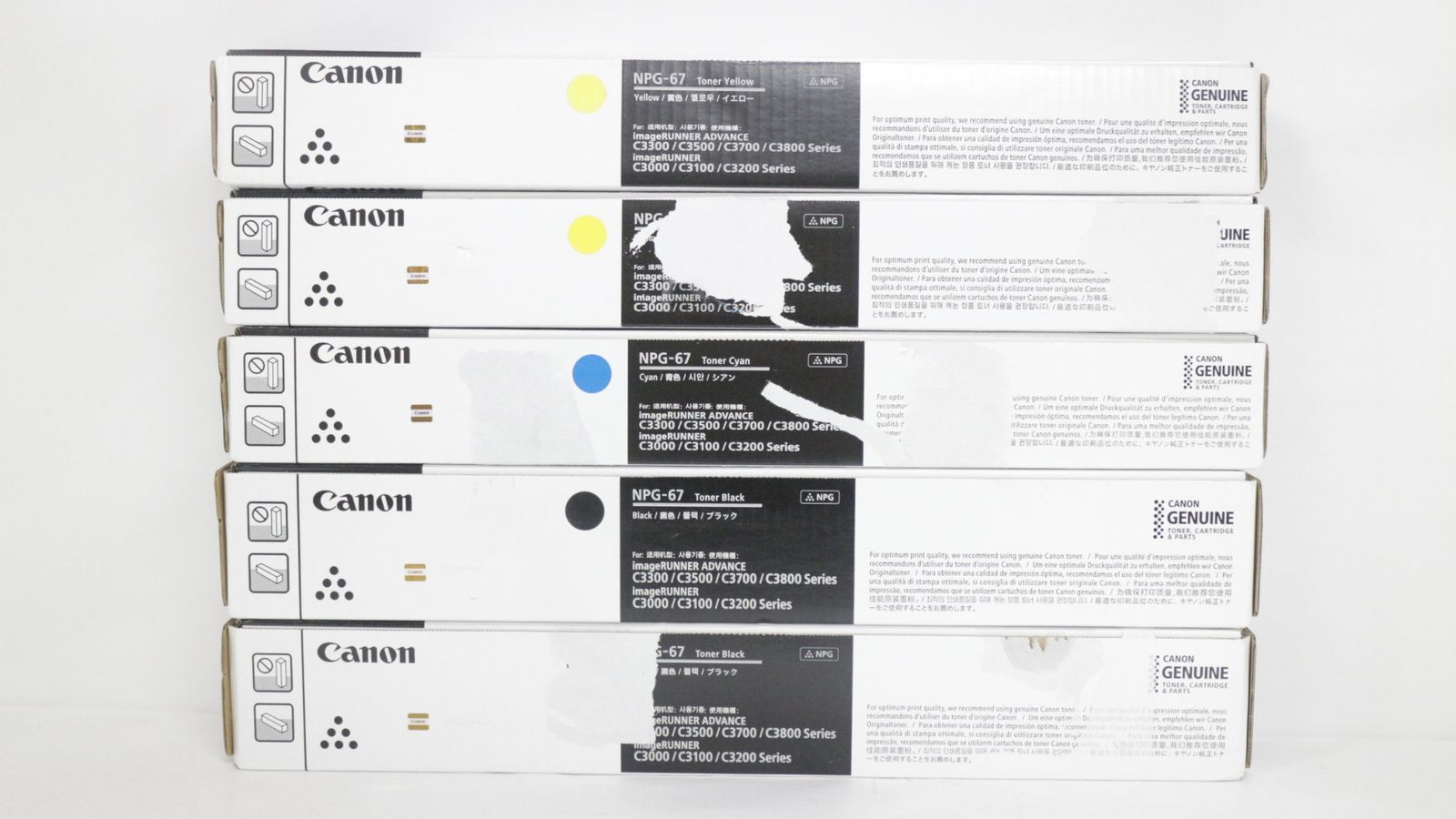 ♥ キャノン 純正 トナー NPG-67 3色5本 シアン イエロー ブラック CANON IT9KATOGBHEK-D-F25-byebye