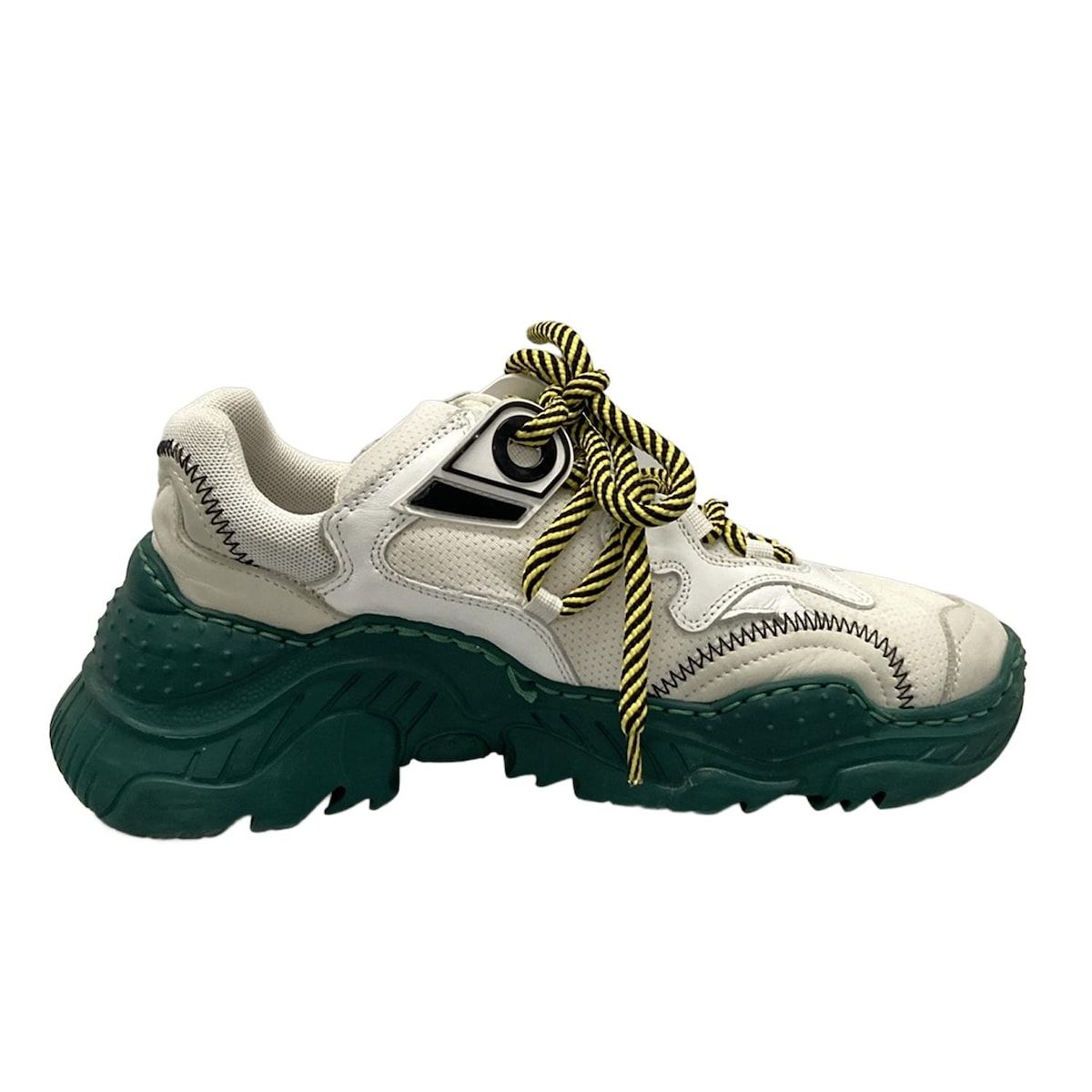 N゜21 ヌメロ ヴェントゥーノ スニーカー 36 レディース - 白×グリーン×イエロー S0046