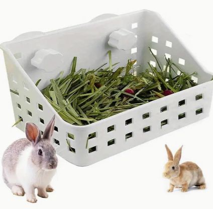 大型プラスチック製干し草フィーダー 小型動物用 - 耐久性のあるウサギ干し草フィーダー 廃棄物削減設計 ウサギ モルモット ラット チンチラに最適