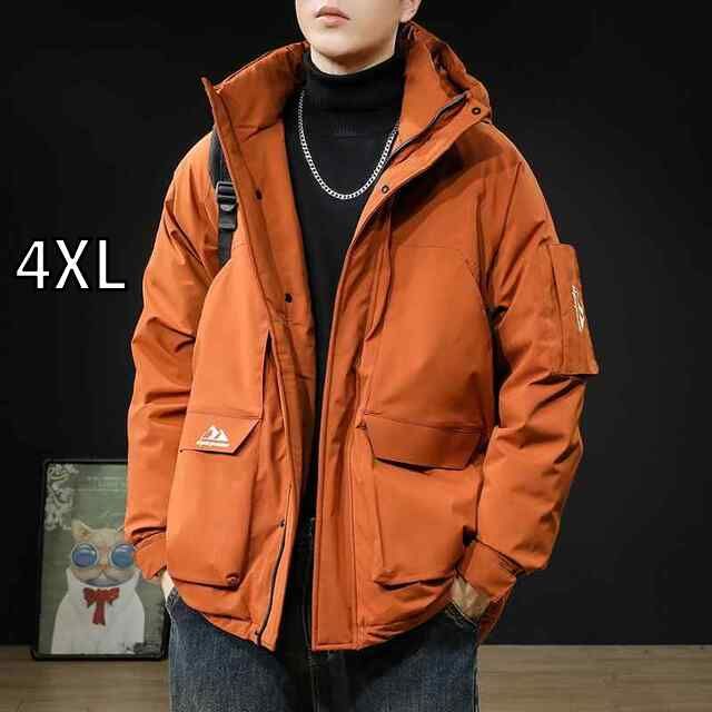[4XL ]秋冬 コーデ メンズ 服 シンプル ファッション オシャレ 大人 かっこいい 大きいサイズ ストリート 紳士服 ドラゴン ダウン ジャケット ミドル丈 アウトドア 暖かい 服