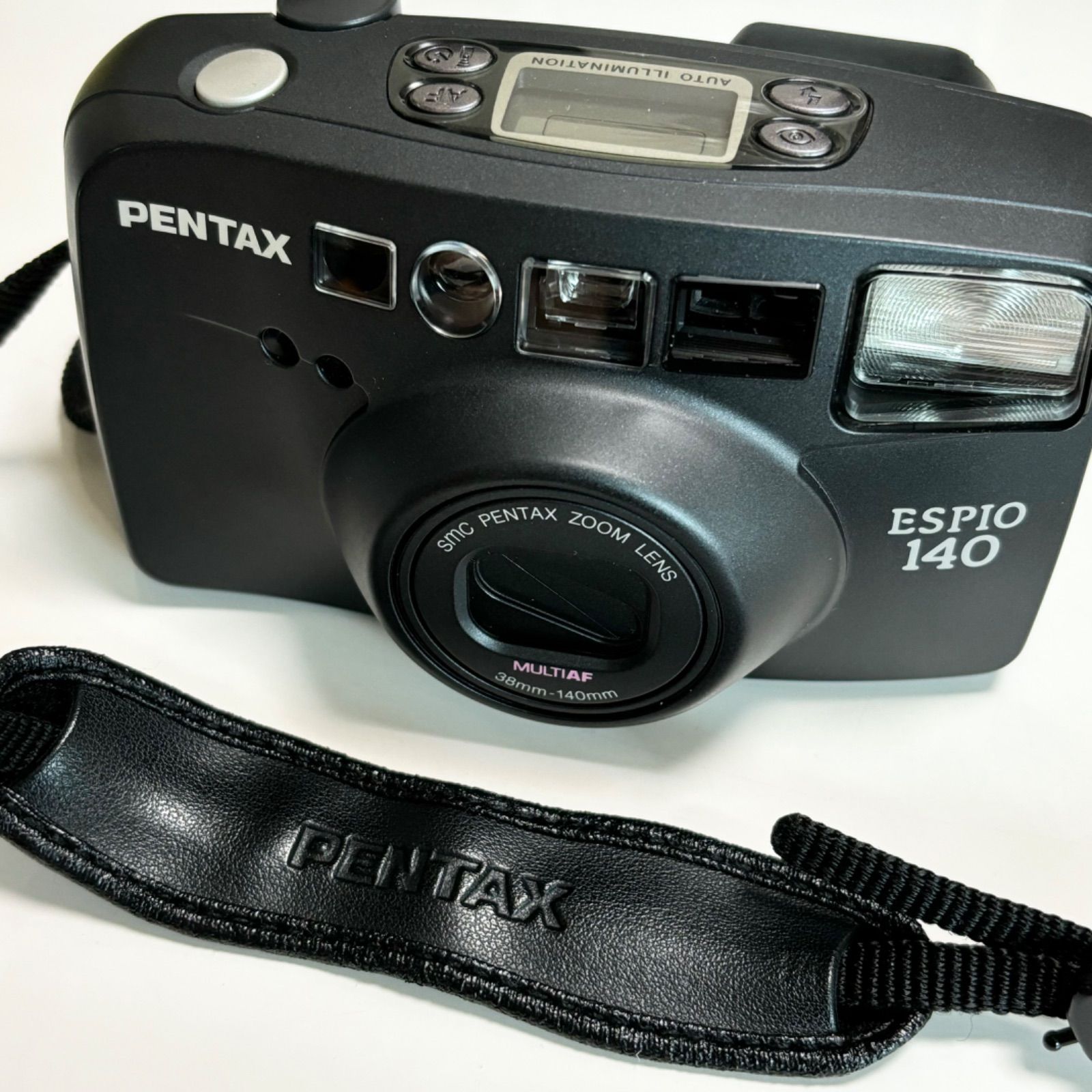 ※9/30(月)以降発送【送料無料】【美品】PENTAX/ペンタックス/ESPIO140/エスピオ140/コンパクトフィルムカメラ/撮影/写真/ブラック/動作未確認/ジャンク品扱い/箱付き/ケース付き/取り扱い説明書付き