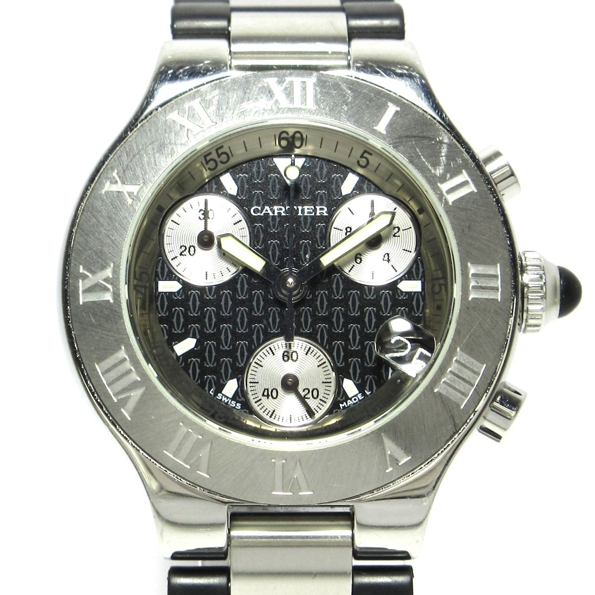 Cartier(カルティエ) 腕時計 クロノスカフ21 レディース クロノグラフ 黒