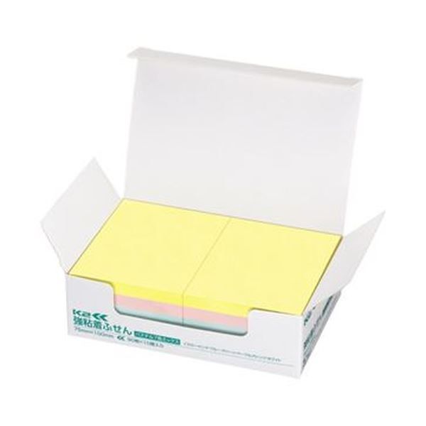 まとめ コクヨ 強粘着ふせん K2 75×100mm パステル 7色 K2メ-KP75100X10 1パック 10冊 ×10セット