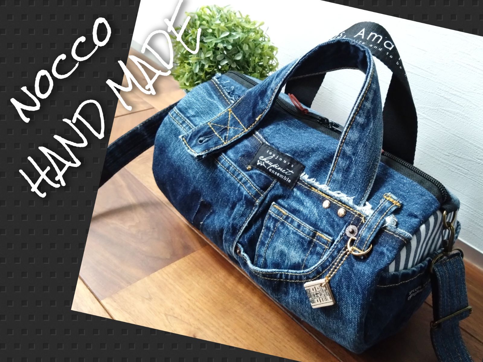 専用❕№724【DENIM❌️ドラム缶型ショルダーバッグ♥】デニムリメイク №724【DENIM❌️ドラム缶型ショルダーバッグ♥】デニムリメイク