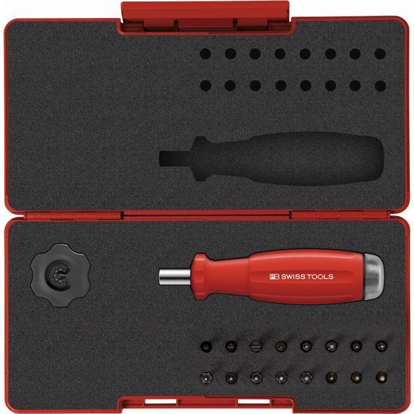 PB SWISS TOOLS ピービースイスツールズ 17点組 スイスグリップ C6ドライバービット付トルクドライバーセット ケース付 トルク設定範囲 Nm 0.4-2.0 8321.SETB2