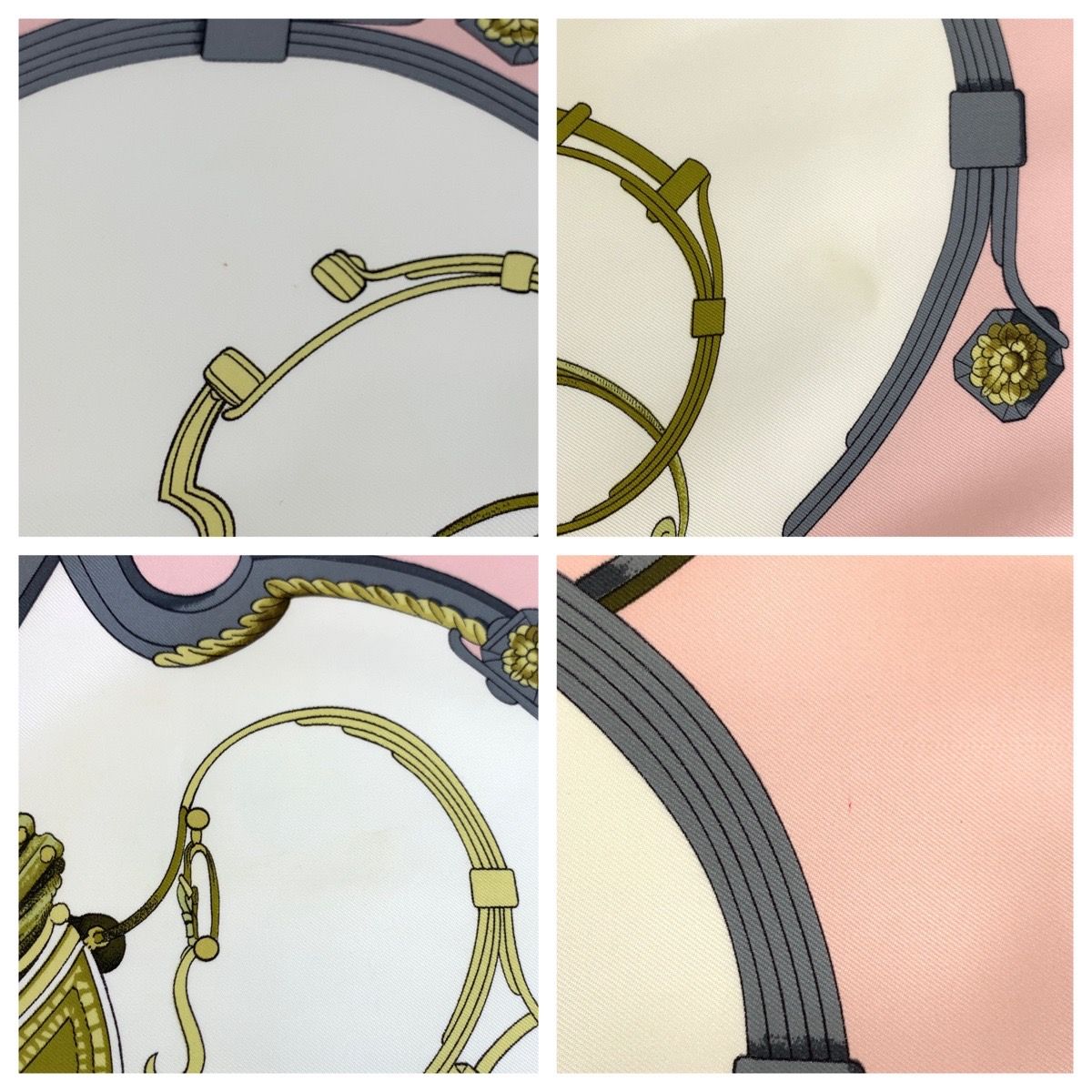 HERMES エルメス SPRINGS カレ90 ピンク シルク スカーフ 大判スカーフ  