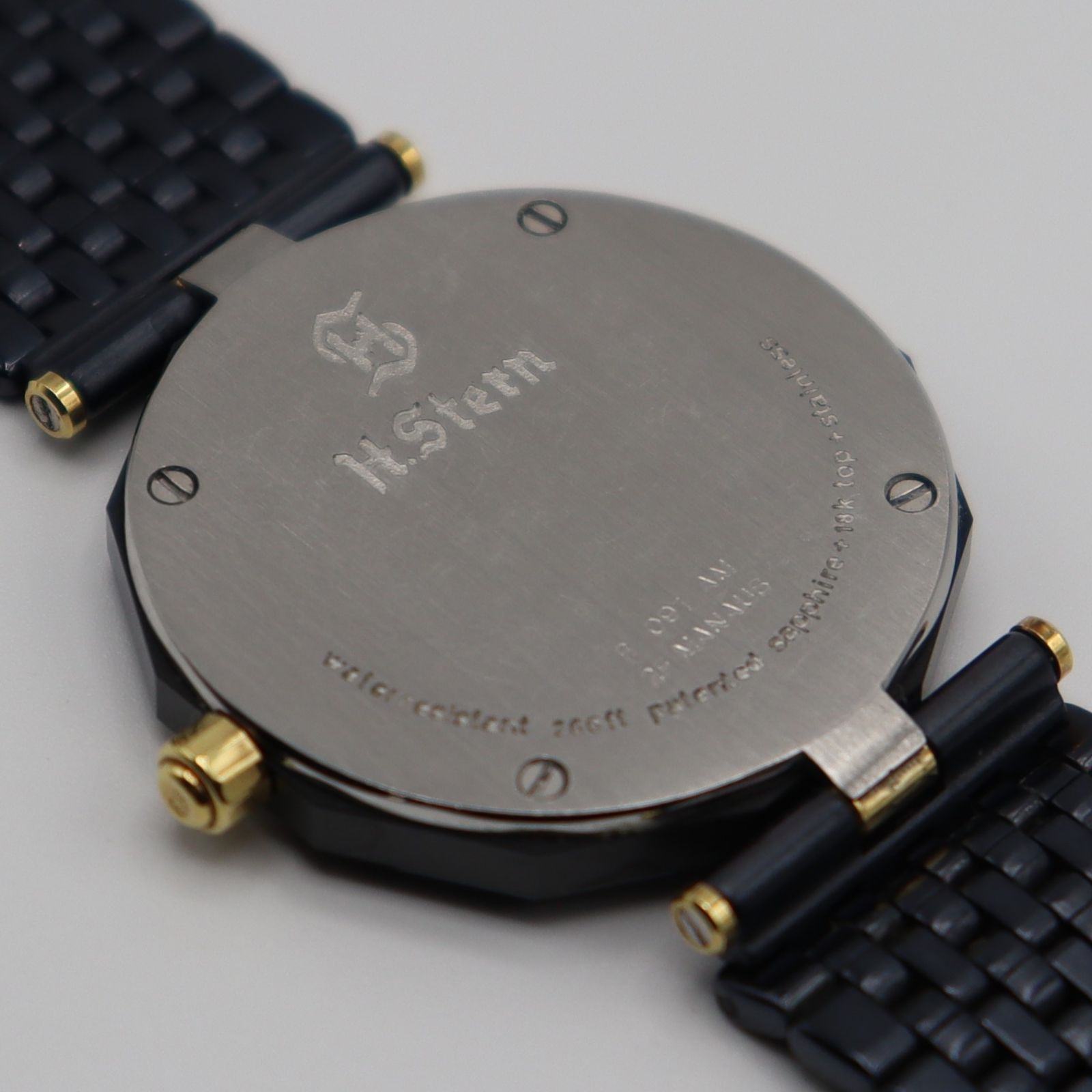 良品 電池新品 アガ・スターン H.Stern クォーツ 1Pダイヤ 18K+SS