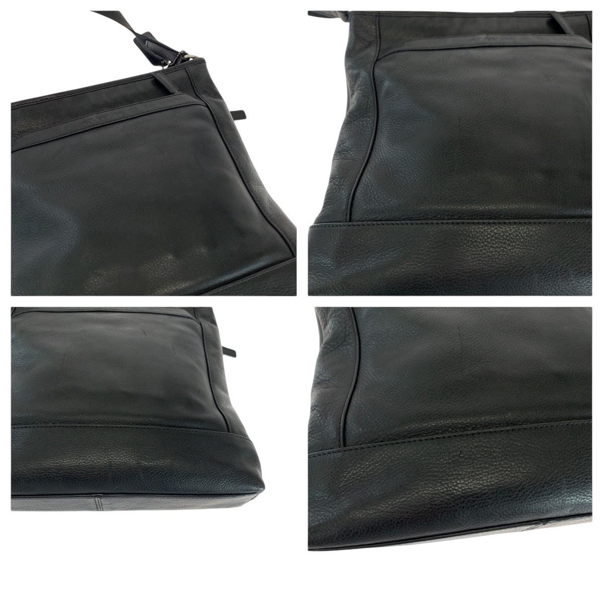 美品 COACH コーチ 男女兼用 ブラック 黒 シルバー金具 レザー  